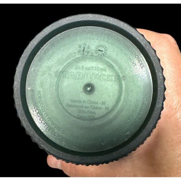 Starbucks 2022 Winter Dark Green Matte Studded Cold Cup 24oz Venti No Straw - Picture 4 of 6